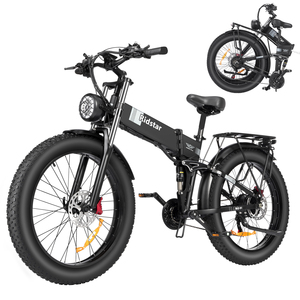 Bicicleta eléctrica plegable de 26 pulgadas y 21 velocidades con batería de litio de 48V20AH, freno de disco hidráulico, bicicleta eléctrica plegable para adultos. - Product Image 1