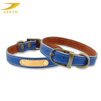 Collier pour chien en cuir véritable durable avec boucle ardillon en laiton réglable et étiquette métallique vierge anti-perte – Fabricant d'accessoires pour animaux de compagnie