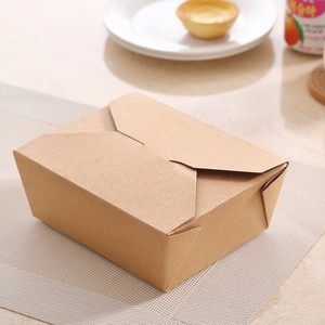 Boîtes d'emballage en papier kraft jetables pour la vente en gros, contenants alimentaires à emporter, boîtes à lunch pour la restauration rapide avec couvercle pliable - Product Image 3