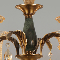 Lustre en verre de style européen de luxe, cadre en bronze, hauteur réglable, LED à intensité variable, salon, hôtel, villa, décoration intérieure haut de gamme