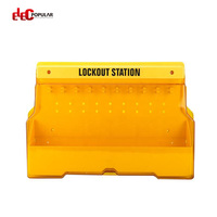 Poste d'étiquetage de verrouillage de cadenas de sécurité mural Elecpopular avec couvercle transparent anti-poussière et 8 clips