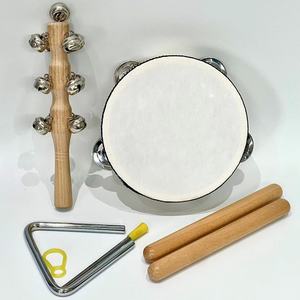 Ensemble d'instruments de percussion en bois en gros avec xylophone, tambourin, maraca et tube sonore pour l'éducation musicale et le jeu des enfants - Product Image 4