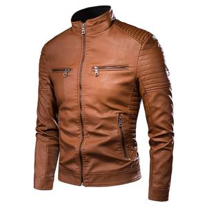 Veste de moto rétro pour homme 2025, coupe slim, doublée de laine |   Cuir PU de qualité supérieure, vente directe d'usine avec quantité minimale de commande - Product Image 2