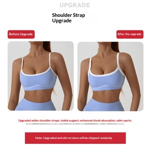 <span class=keywords><strong>Ensemble</strong></span> de sport 2 pièces respirant et ajusté pour <span class=keywords><strong>femme</strong></span>, en Spandex/Nylon, résistant aux plis, couleur nude, avec blocs de couleur, pour le yoga et les activités de plein air - Product Image 6