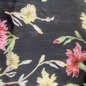 Tissu satiné imprimé à l'encre à base d'eau, motif floral végétal, 160 g/m², densité 28, pour costume, robe, mode, décoration intérieure - Product Image 2