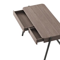 Bureau d'ordinateur en bois avec structure en acier robuste RongFeng, table console, espace de rangement, design écologique, montage facile