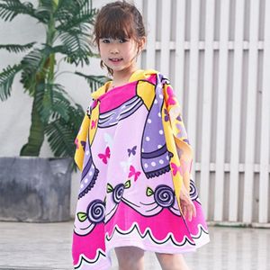 Peignoir <span class=keywords><strong>de</strong></span> <span class=keywords><strong>bain</strong></span> pour enfants, serviette poncho imprimée, <span class=keywords><strong>cape</strong></span> en microfibre, serviette <span class=keywords><strong>de</strong></span> plage avec capuche pour garçon et fille - Product Image 1