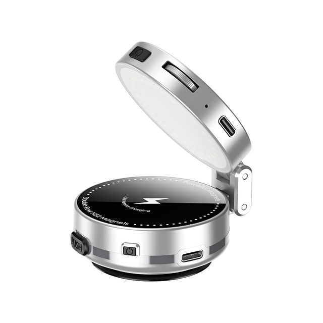 Electric Magnetic Foldable Phone Stand | 360° Rotation Retractable + LED Fill Light Portable Retractable Anti-Mistouch Design