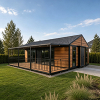 Casa Modular Expandible, Casa Cápsula Prefabricada, Diseño Plegable de Lujo, Edificio de Verano con Terraza en el Techo, Cafetería, Tienda