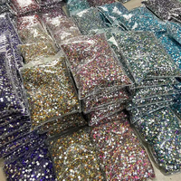 Lot en gros de strass en verre à dos plat, 100 grosses unités, diverses tailles et couleurs, 20 000 strass pour ongles, pour artisanat décoratif