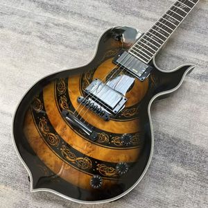 Guitare électrique Odin Totem LP, finition Sunburst, performance professionnelle et pratique pour débutants, équipée de micros <span class=keywords><strong>EMG</strong></span> - Product Image 1