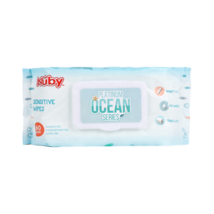 Lingettes humides pour bébé Nuby Ocean de haute qualité, 60 pièces, 17*19 cm, 70 g/m² - Product Image 1