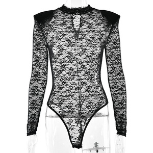 Vandi Sheer Lace Bodysuit Full Sleeve Stretch Women's Base Layer Top Autumn Winter - Product Image 5
