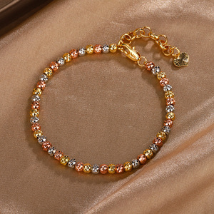 Nuevo Conjunto de Joyería de Boda Retro con Diamantes 2024, Cadena de Perlas Chapada en Oro para Mujer de 3 mm - Product Image 3