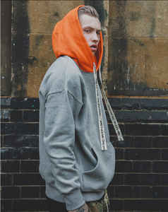 Streetwear Fleece <span class=keywords><strong>Pullover</strong></span> gris Sudadera con capucha Hip Hop sudaderas con capucha para hombres - Product Image 2