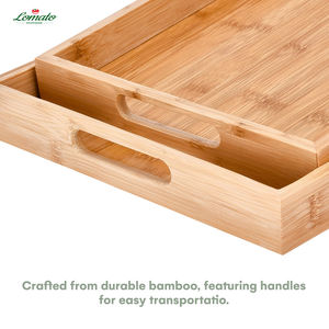 Plateau à thé rectangulaire solide de ménage de palette en bois de bambou écologique et plateau de tasse d'eau plateau en bois - Product Image 5