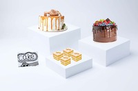 Cubes d'affichage de buffet de quadrate blanc de nidification de nourriture