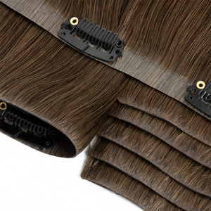 Extensiones de Cabello con <span class=keywords><strong>Clip</strong></span> Invisibles de Doble Trama, Cabello Brasileño Virgen con Cutícula Alineada, <span class=keywords><strong>Clip</strong></span> Invisible - Product Image 1