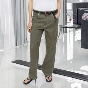 กางเกงขายาวทรงครอสผู้ชาย LEDUO เอวกลาง กันน้ำ ป้องกันไฟฟ้าสถิตย์ บริการ OEM กระเป๋าห้าช่อง จีบด้านหน้า ซิปผ่าหน้า ทรงหลวม - Product Image 4