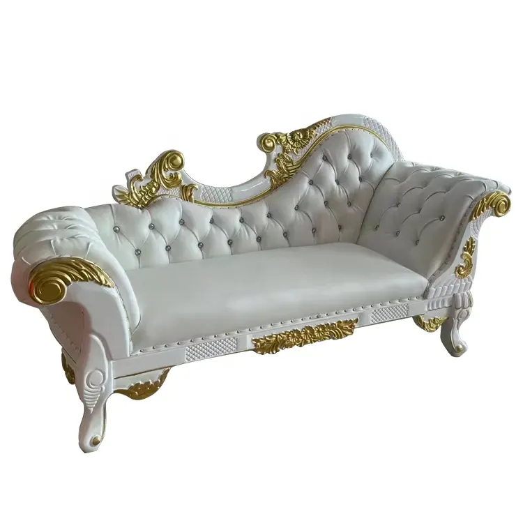 เก้าอี้โซฟาตกแต่งบัลลังก์สำหรับงานแต่งงานแบบราชวงศ์สีขาว