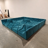 Canapé Modulaire Moderne et Simple en Sable, Combinaison Créative Multifonctionnelle, Style Silencieux et Décontracté pour Appartement Trois Places