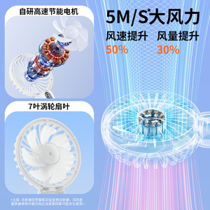 Ventilateur portable Yinxiang Youpin 172x80x29mm, rechargeable par USB, longue durée de vie de la batterie, silencieux, mini, pour usage extérieur - Product Image 1