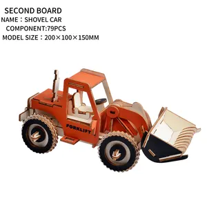 Kit d'assemblage de deux gros bois de planches, bricolage, modèle de voiture mécanique 3D, jouets en bois, Puzzle 3D Jeep