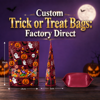 Sachet Doypack Halloween avec fenêtre et fermeture à glissière, motif Sorcière, Caldeirons et Potions, pour bonbons et cadeaux de fête, design personnalisé
