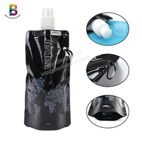 Bouteille de sport pliable personnalisée sac à eau en plastique sac pochette pour boisson avec clip