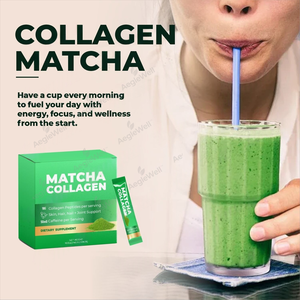 Poudre de collagène MATCHA Aeglewell, poudre de peptides de protéines multi-collagènes, acide hyaluronique, supplément de vitamine C, beauté de la peau et des <span class=keywords><strong>cheveux</strong></span> - Product Image 4