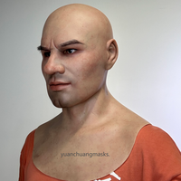 Masques réalistes en silicone souple et élastique, fabriqués à la main en usine, pour jeunes hommes élégants, accessoires de tête pour films, cosplay, Halloween et fêtes.
