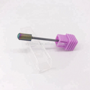 Fraise à ongles en carbure de tungstène à revêtement arc-en-ciel, à tête ronde lisse, pour le retrait de gel et d'acrylique, compatible avec les machines <span class=keywords><strong>Dremel</strong></span> - Product Image 2