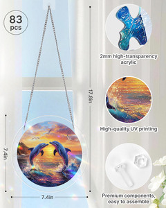 Attrape-soleil en cristal artificiel Baleine bleue, thème océan romantique, pour anniversaire et Noël, ornement artistique pour fenêtre intérieure - Product Image 2
