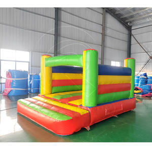 Château gonflable compact et <span class=keywords><strong>mini</strong></span> avec rembourrage de sécurité - Bouncer rayé multicolore pour tout-petits pour jouer à la maison - Product Image 1