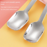 Cuillère en acier inoxydable 304 pour bébé, motif voiture de dessin animé, pour l'apprentissage de la diversification alimentaire, cuillère à glace pour enfants, couverts