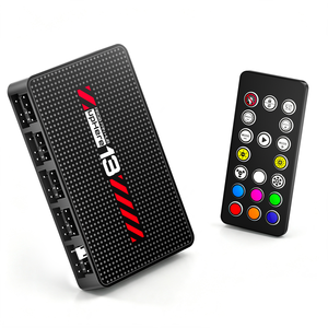 upHere ARGB PWM Lüftersteuerung mit Fernbedienung, 10-Port 5V 3-Pin RGB-Hub für PC-Gehäuselüfter, magnetische Montage, SATA-betrieben, schwarz - Product Image 1