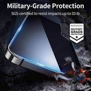 Protector de Pantalla de Vidrio Templado Anti-Espía para iPhone 12/13/14/15/<span class=keywords><strong>16</strong></span>/17 Pro Max, Kit de Herramientas de Instalación y Aplicador Gratis - Product Image 6