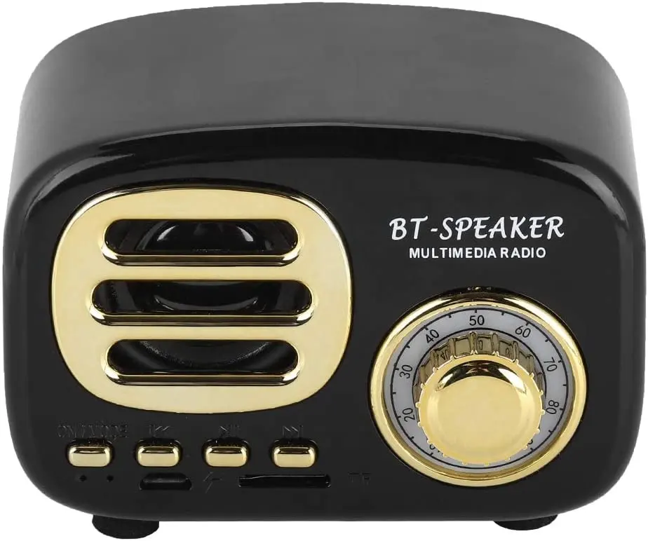 Altavoz inalámbrico portátil BT02 Retro, minialtavoz de Radio con micrófono Aux TF U Disk, bonito regalo