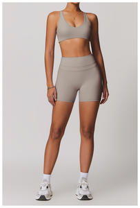 All'ingrosso Logo personalizzato GYM GYM Wear da donna gilet T Shirt Top allenamento Fitness Yoga Leggings <span class=keywords><strong>pantaloni</strong></span> Short set Yoga per le donne ragazza - Product Image 6