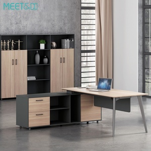 Bureau de direction en bois en forme de L, moderne, pour PDG, directeur, cadre supérieur, mobilier de bureau - Product Image 2