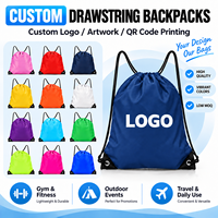 Sac à dos promotionnel à cordon de serrage, sac de sport avec logo personnalisé pour la gym, le fitness, les activités de plein air et les voyages