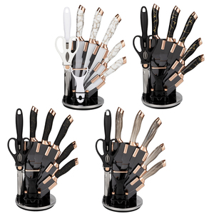 Ensemble de <span class=keywords><strong>couteaux</strong></span> de cuisine 9 pièces en acier inoxydable avec support à <span class=keywords><strong>couteaux</strong></span> en acrylique - Product Image 6