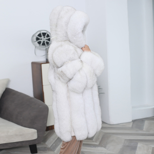 Manteaux en fourrure véritable pour femmes, style chic classique, hiver, <span class=keywords><strong>avec</strong></span> <span class=keywords><strong>capuche</strong></span> en fourrure - Product Image 5