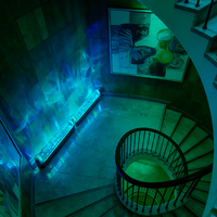 Lampe LED 3D intelligente pour laveuse murale DMX RGBW, barre de lampe à projection de flamme, contrôle de l'eau, éclairage de décoration de fond de salon