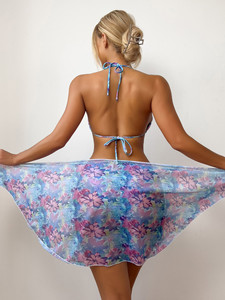 Maillot de <span class=keywords><strong>bain</strong></span> découpé pour <span class=keywords><strong>femme</strong></span>, sexy, en maille, tenue de plage, ensemble bikini 3 pièces avec paréo – Collection Factory Outlet - Product Image 3