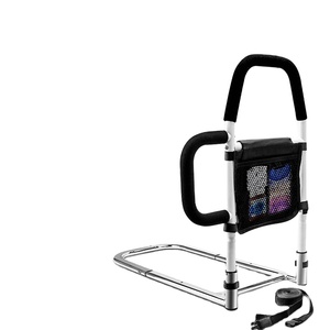 Wholesale Stainless Steel <b>Wood</b> Texture Stand up Assistance Foldable Hospital <b>Bed</b> Guardrail - Product Image 3