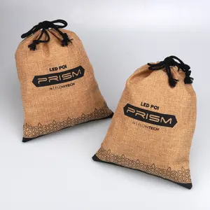 Экологичный джутовый пакет для хранения кофейных зерен, сумка для хранения из Натуральной Конопли, мешковины на шнурке, Рождественский подарочный пакет