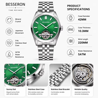 Montre mécanique squelette de luxe pour homme avec mouvement automatique, logo personnalisé, originale, pour fabricants de montres pour hommes