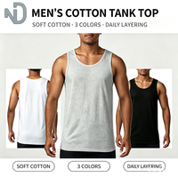 Débardeur sans manches en coton pour homme, col rond, vêtements de sport pour la musculation, sous-vêtements solides, sous-hauts respirants, grandes tailles