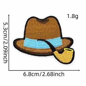 แพทช์ปักลายสร้างสรรค์รูปหมวกเบียร์หนวดเคราสำหรับคุณพ่อในวันพ่อ เหมาะสำหรับตกแต่ง DIY - Product Image 3